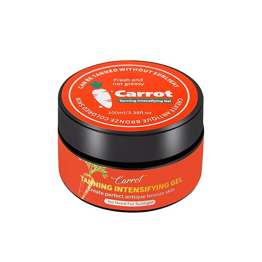 100ml Carrot Tanning Intensifying Gel, 3.38 fl.oz Intensive Tanning Gel, Tanning Bed Lotion Accelerator for Outdoor Sun, Women Natural Moisturizing Tanning Cream, Men Fast Bronzing Butter Tanning Oil