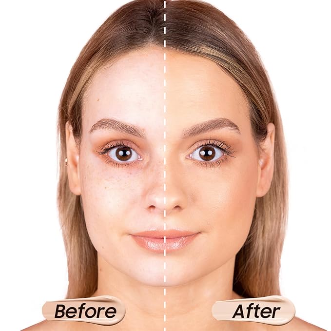 Matte Full Coverage Liquid Foundation - Lightweight & Warm Peach)