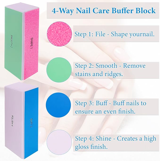 4 pcs nail buffer block