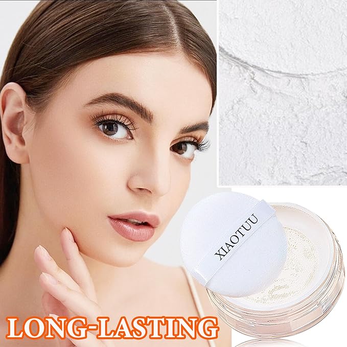 Loose Setting Face Powder,Loose Powder Lightweight & Breathable Women （Ivory）