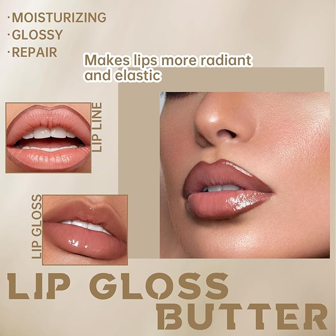 Peel Off Lip Liner Stain Tattoo, Long Lasting Waterproof Lip Stain Peel off, Tattoo Nude Lip Liner and Lip Gloss Combo, Non-Stick Cup Nourishing Lip Gloss Set Lipstick Makeup