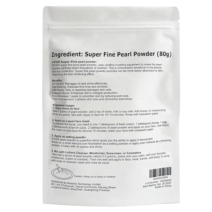 Pure Freshwater Pearl Powder for Skincare and Homemade 80g