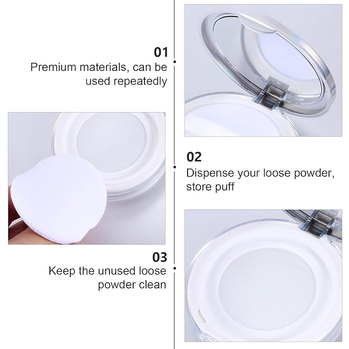 Artibetter Empty Reusable Powder Box 2pcs Loose Powder 5g