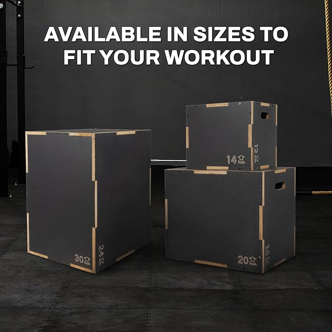 3 in 1 Non-Slip Wooden Plyo Box Plyometric