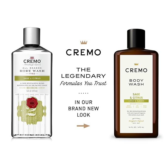 Cremo Body Wash Men, A Revitalizing Combination of Bright Mandarin, Dry Herbs and White Cedar, 16 Fl Oz