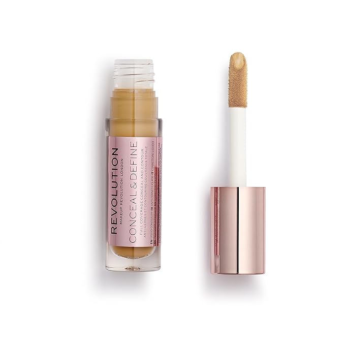 Makeup Revolution Conceal and Define Concealer, Full Coverage 0.7 Fl Oz