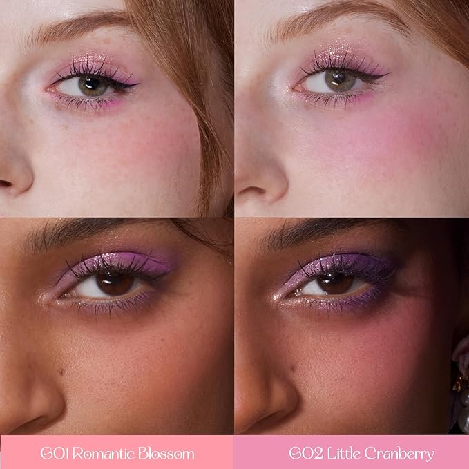 Flower Knows Violet Strawberry Rococo Makeup Box Set, 7 Pack Makeup Box with Mirror, Lip Gloss2, Blush2, Blush Brush1, Hair Clip1, Gift Box1