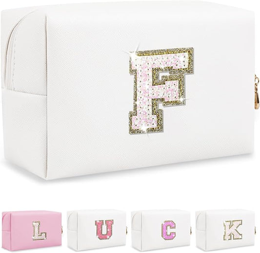 Personalized initial letter makeup bag,