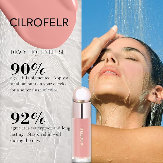 Cilrofelr Dewy Liquid Blush, Soft Cream Liquid Blush Rosy Mauve)