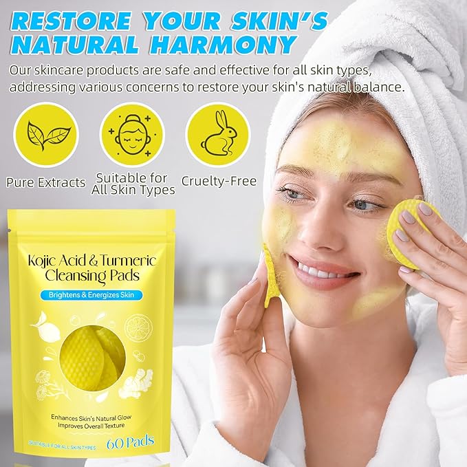 Turmeric kojic acid cleansing pads,