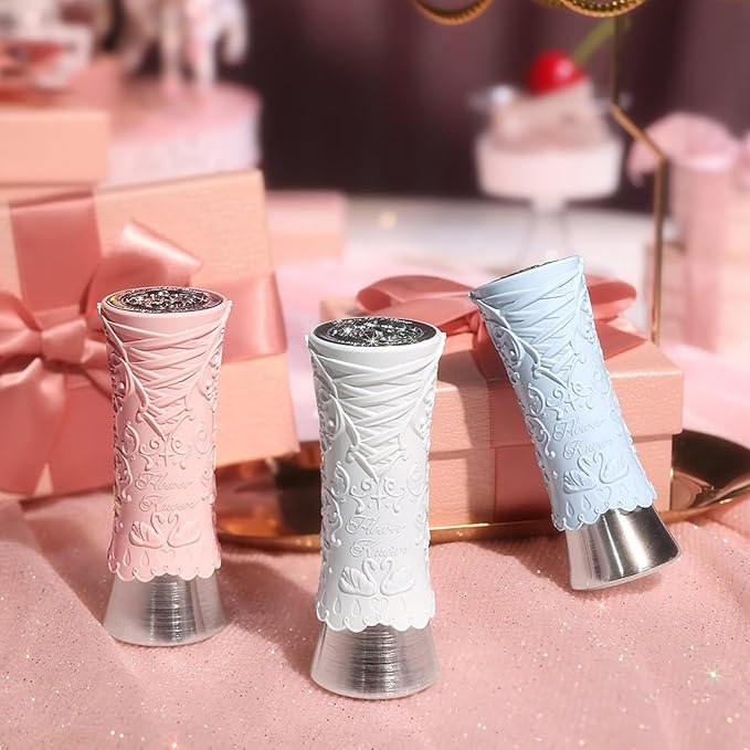 Flower Knows Violet Strawberry Rococo Glitter Lip Gloss G02 Rasberry Booze+Swan Ballet Shine Solid Lip Gloss Stick B01 Little Star