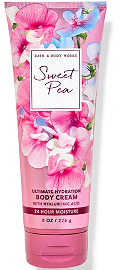 Bath & Body Works Sweet Pea Ultimate Hydration Body Cream Gift Set For Women, 8 Fl Oz (Sweet Pea)