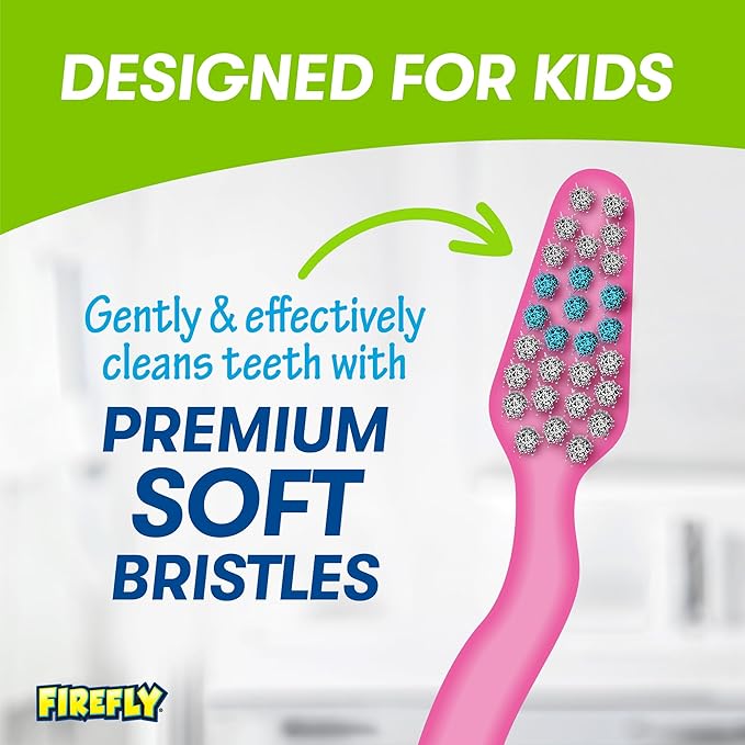 Firefly Barbie Toothbrush Value Pack, Soft Bristle Toothbrush for Kids 3+, 3 Ct