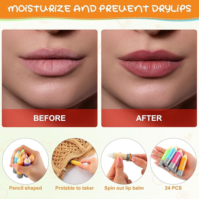 24 Sets Valentine's Day Lip Balm Tag