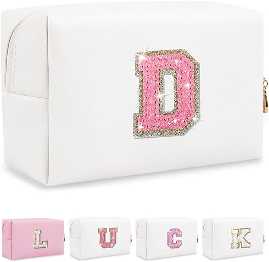 Personalized initial letter makeup bag,