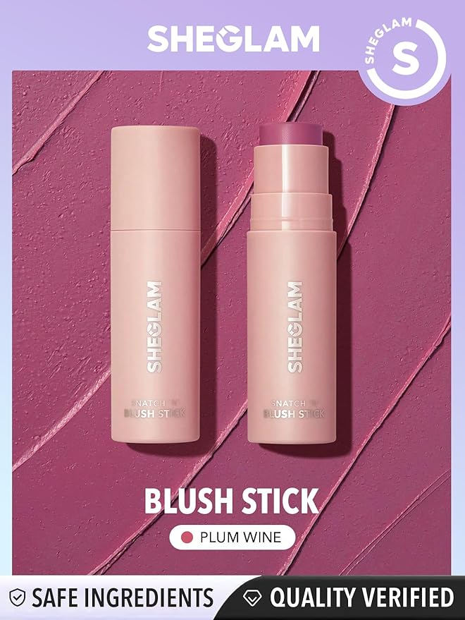 SHEGLAM Snatch N Cream Blush Stick Longlasting High Plum Wine