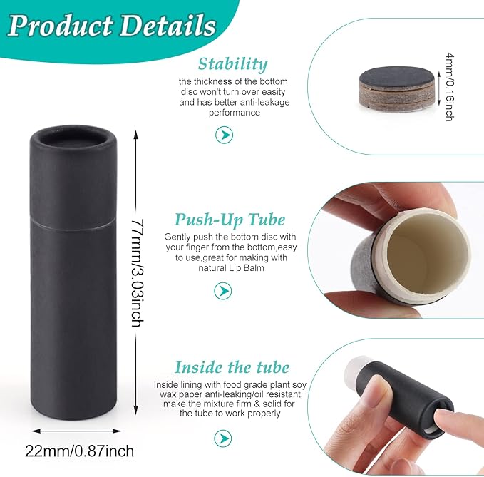 15 Pcs 0.3 oz Paperboard Lip Black