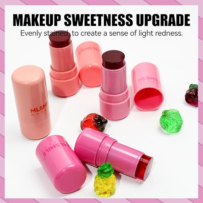 Cooling Water Jelly Tint,Jelly Blush Stick,Long Lasting Milk (B, S)