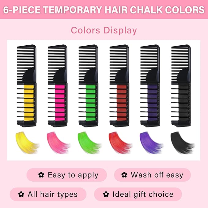 6 PCS Hair Chalk Comb