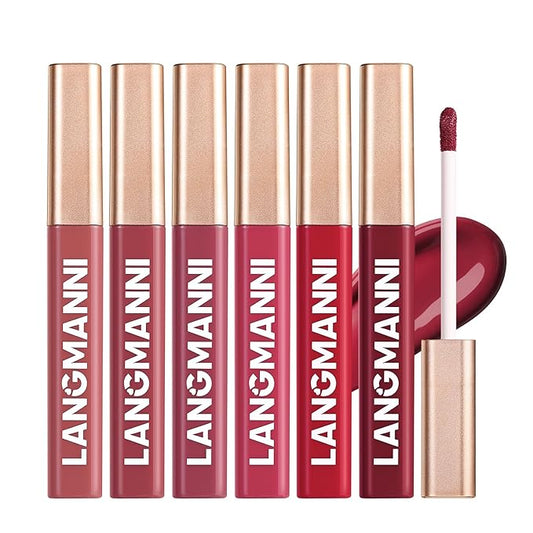 Jolilab 6 Colors Cream Texture Lip Gloss Set - Highly Pigmented, Long - Lasting, Moisturizing Makeup for Women（SetB 6Color）