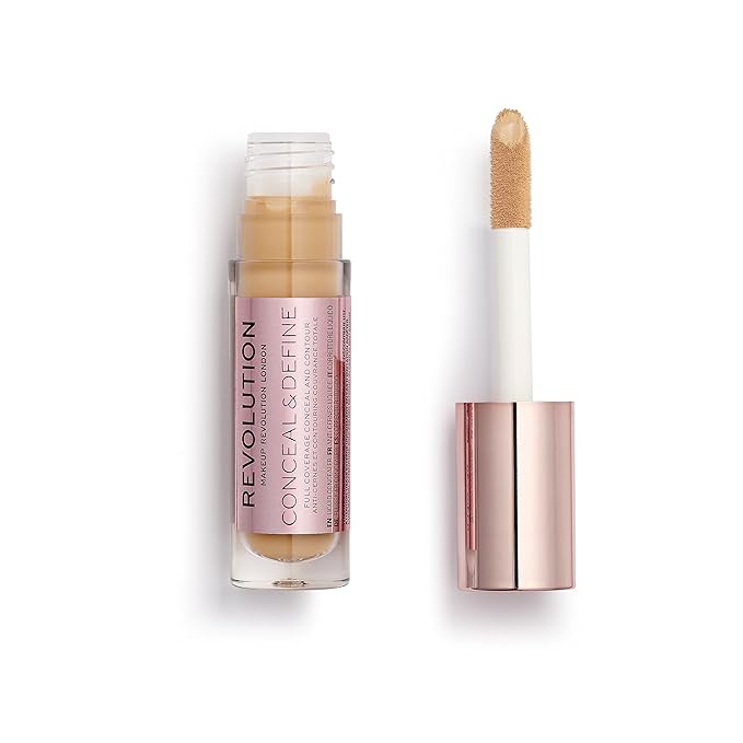 Makeup Revolution Conceal and Define Concealer, Full Coverage 0.7 Fl Oz