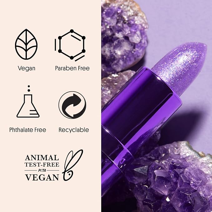 Winky Lux Glimmer Balm, pH Lip Balm, Color Changing Lipstick and Tinted, Vegan & Cruelty Free Lip Balm, Hydrate & Plump, Sheer Purple Pink Lipstick, Amethyst