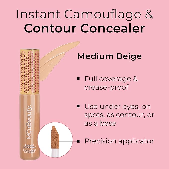 MCoBeauty Instant Concealer Camouflage & Contour, Medium Beige,