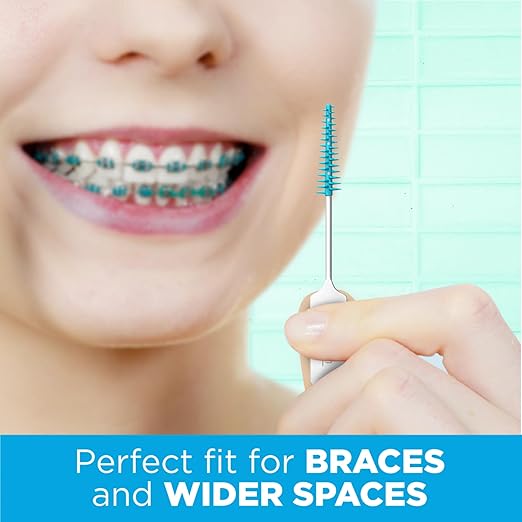 GUM Soft-Picks Wide Space, Easy to Use Dental Picks for Teeth Cleaning and Gum Health, with Convenient Carry Case, Dentist Recommended Dental Picks, 100 Count (Pack of 3)