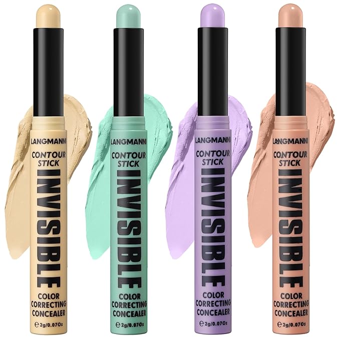 LANGMANNI Multi-Use Face Contour Stick,Highlighter & Concealer Stick,
