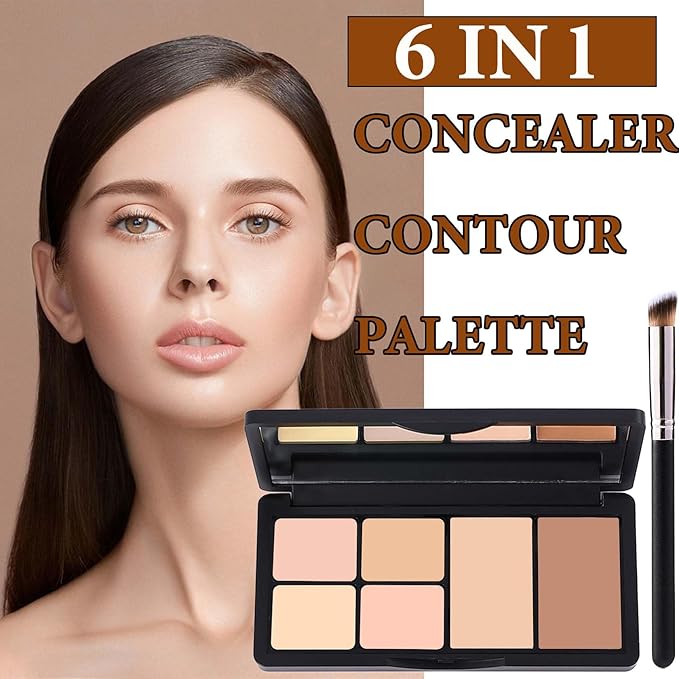 6 Colors Correcting Concealer Contour Palette,Concealer Cream Contour