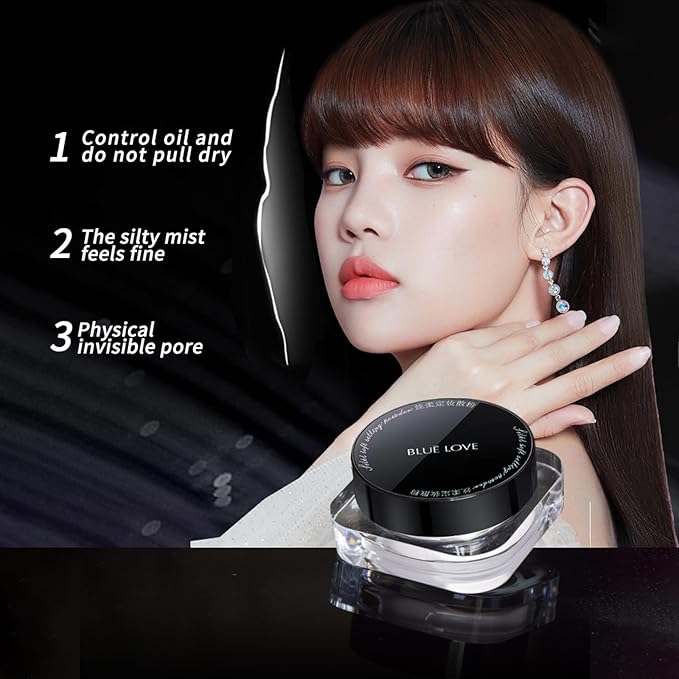 BLUE LOVE Setting Powder Makeup for Oily Skin, Loose Powder(Purple)