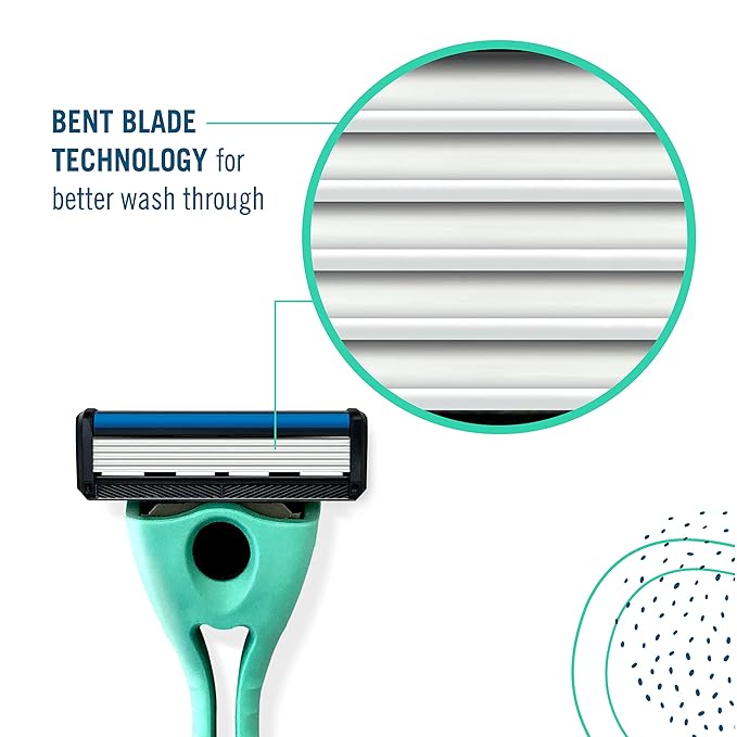 Preserve Shave 5 Five Blade Refillable Razor, Made from Recycled Materials, Navy Blue