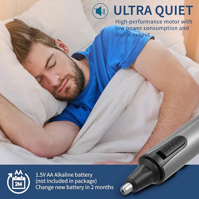 AREYZIN Nose Hair Trimmer for Men,Rechargeable Ear and Nose Trimmer Kit,Professional Painless Eyebrow Facial Hair Clipper, IPX7 Waterproof,Dual Edge Blades Easy Cleansing,Dark Gray