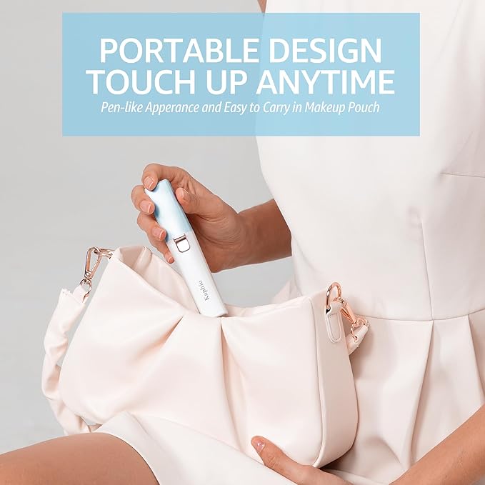 Facial Hair Removal for Women: 2 in 1 Electric Hair Removal Device for Chin Upper Lip Peach Fuzz & Rechargeable Eyebrow Trimmer for Shape Brows with Light (Blue)