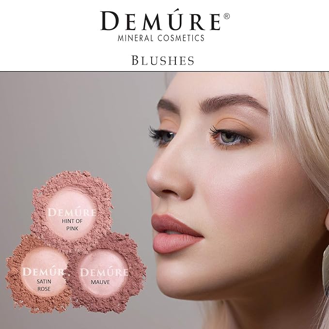Demure Mineral Blush Makeup (Satin Rose), Loose Powder By Demure