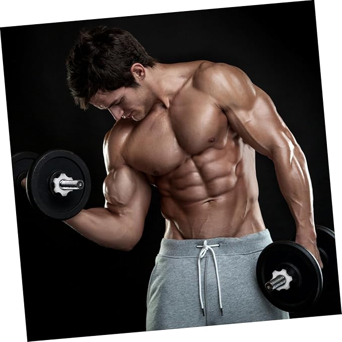 Garneck 2pcs Standard Barbell Spin-Lock Collars Screw Clamps 1 inch(Silver)