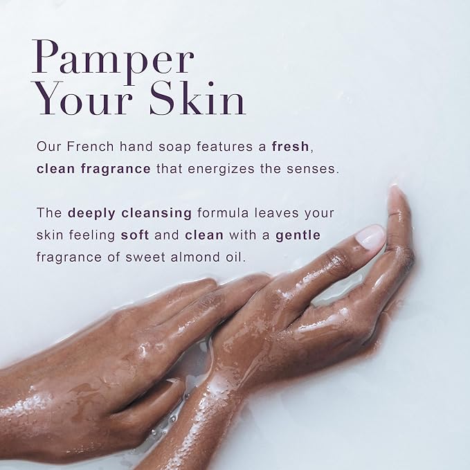 A LA MAISON Rosemary Mint Liquid Soap Bottles Moisturizing Natural Hand Wash Soap, Triple French Milled, Gentle To Hands, 33.8 Fl Oz