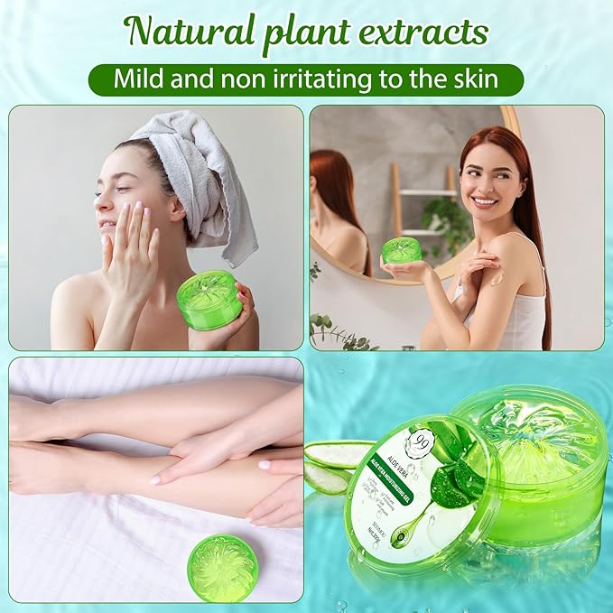 4 Pcs Organic Aloe Vera Gel Fresh Aloe Gel Moisture Hydrates Moisturizing Aloe Vera for Face Body