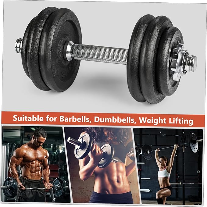 Garneck 2pcs Standard Barbell Spin-Lock Collars Screw Clamps 1 inch(Silver)