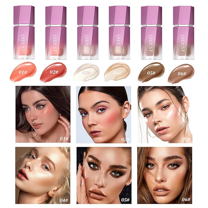 Matte Dewy Liquid Blush, Silky Smooth Cream Soft Cruelty-free,01 Pink