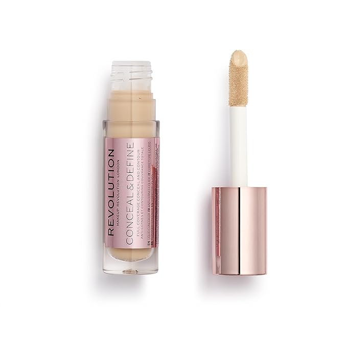 Makeup Revolution Conceal and Define Concealer, Full Coverage 0.7 Fl Oz