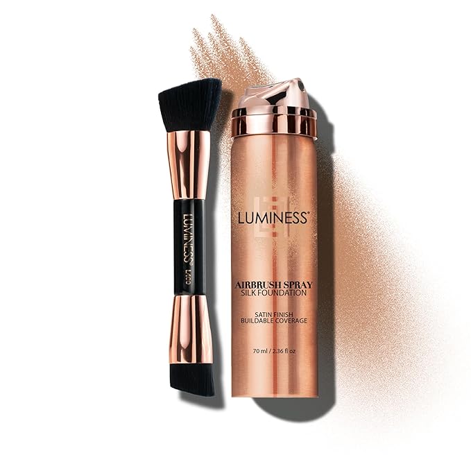 LUMINESS Silk Airbrush Spray Foundation & Buffing Brush Light Tan)