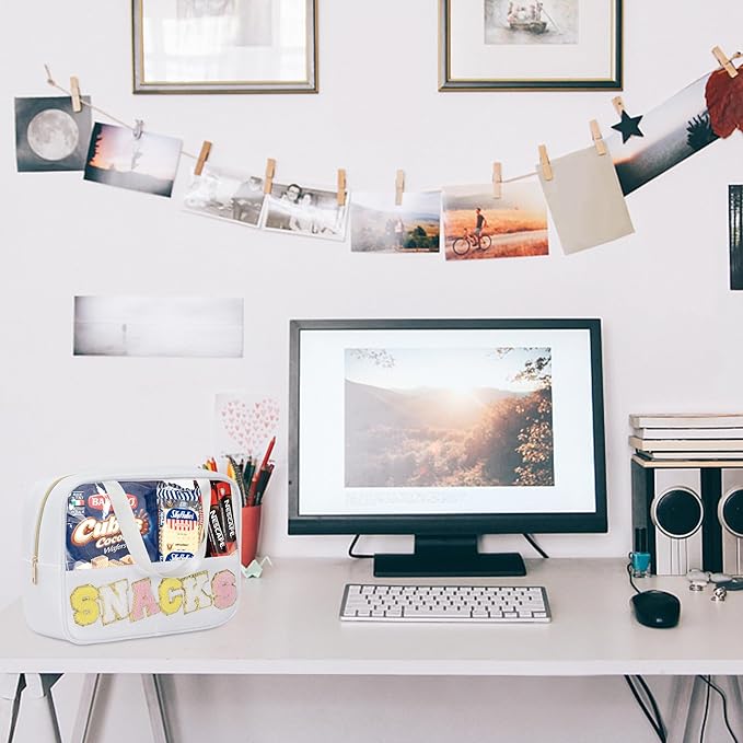 Chenille letter snacks bag zipper