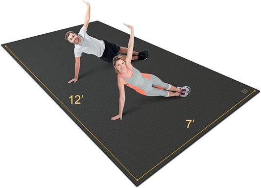Gxmmat Extra Wide Large Exercise Mat 12'x7'/10'x7/8'x7(7mm)