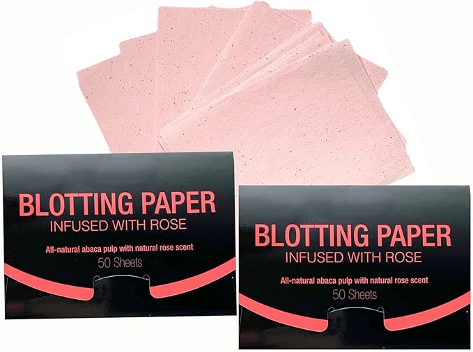 2 Pks ROSE INFUSED Natural Abaca Blotting Paper