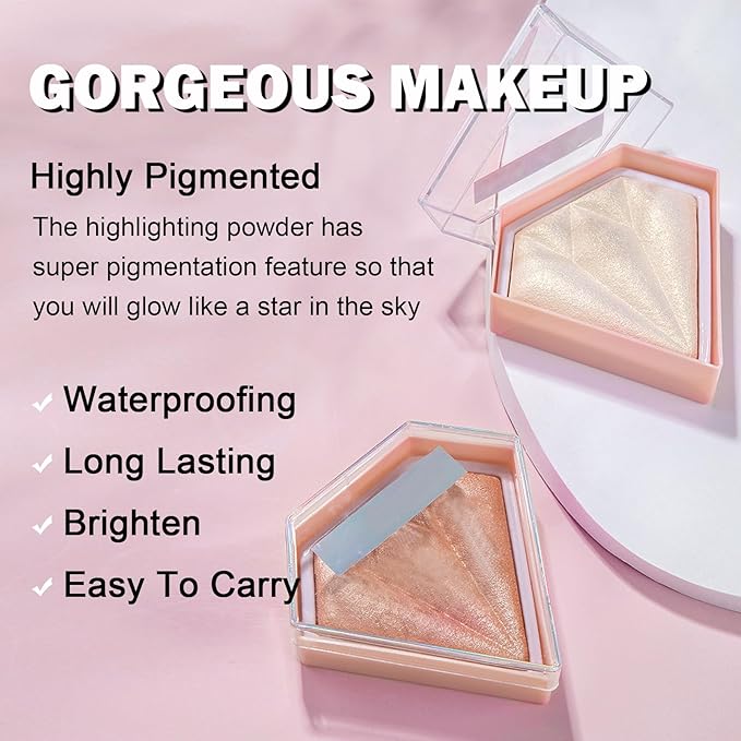 White Highlighter Makeup Palette Face Highlighter Powder Iluminadores Mermaid Color