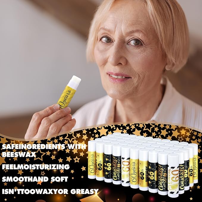 50 Sets 60th Birthday Favors Lip