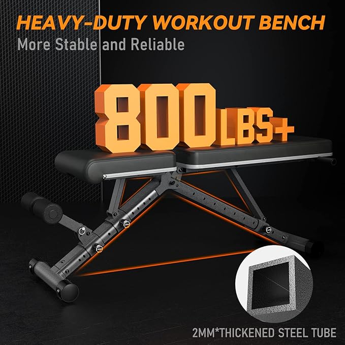 Foldable Weight Bench - Adjustable Bench for Full 2024 Version