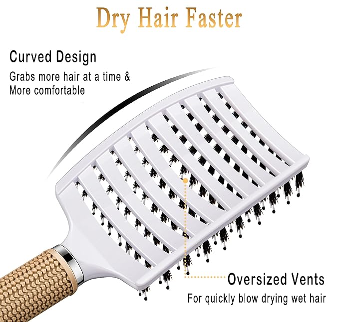 Detangling Brush Boar Bristles Set