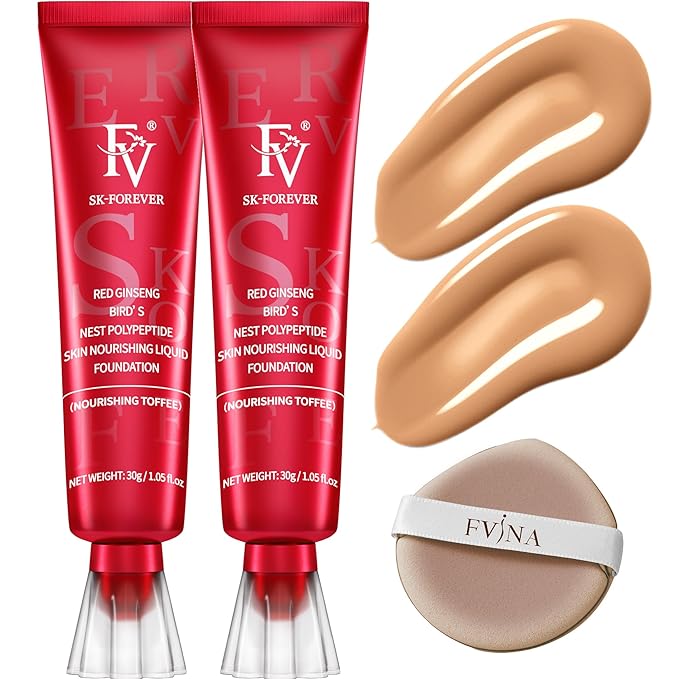 FV 2 Pack Hydrating Liquid Foundation Makeup, Waterproof